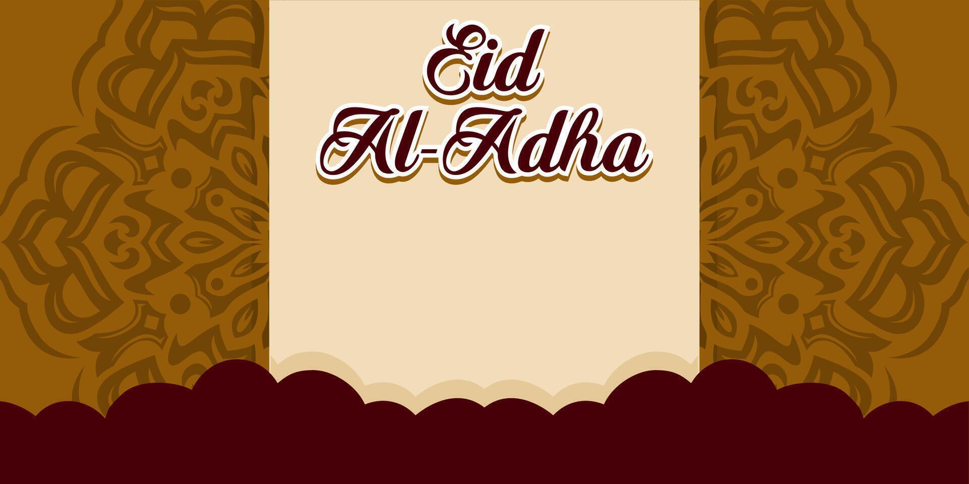 Eid al-Adha holiday background with colors and illustration objects that are typical of the celebration vector