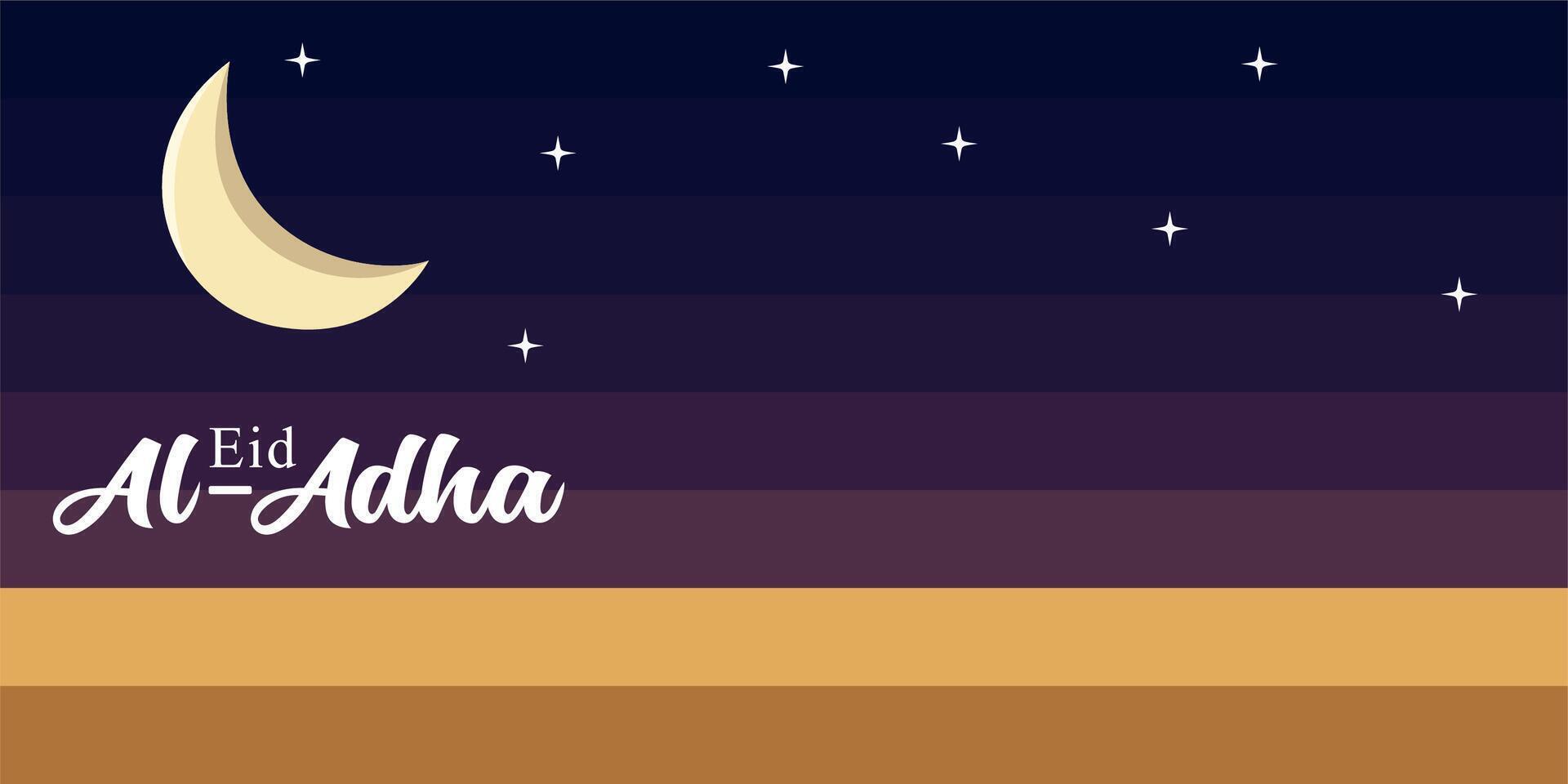 Eid al-Adha holiday background with colors and illustration objects that are typical of the celebration vector
