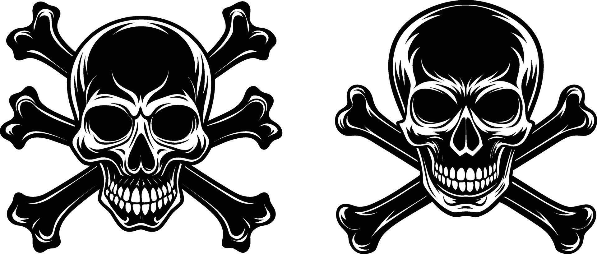 skull and crossbones set illustration isolated on white background eps 10 vector
