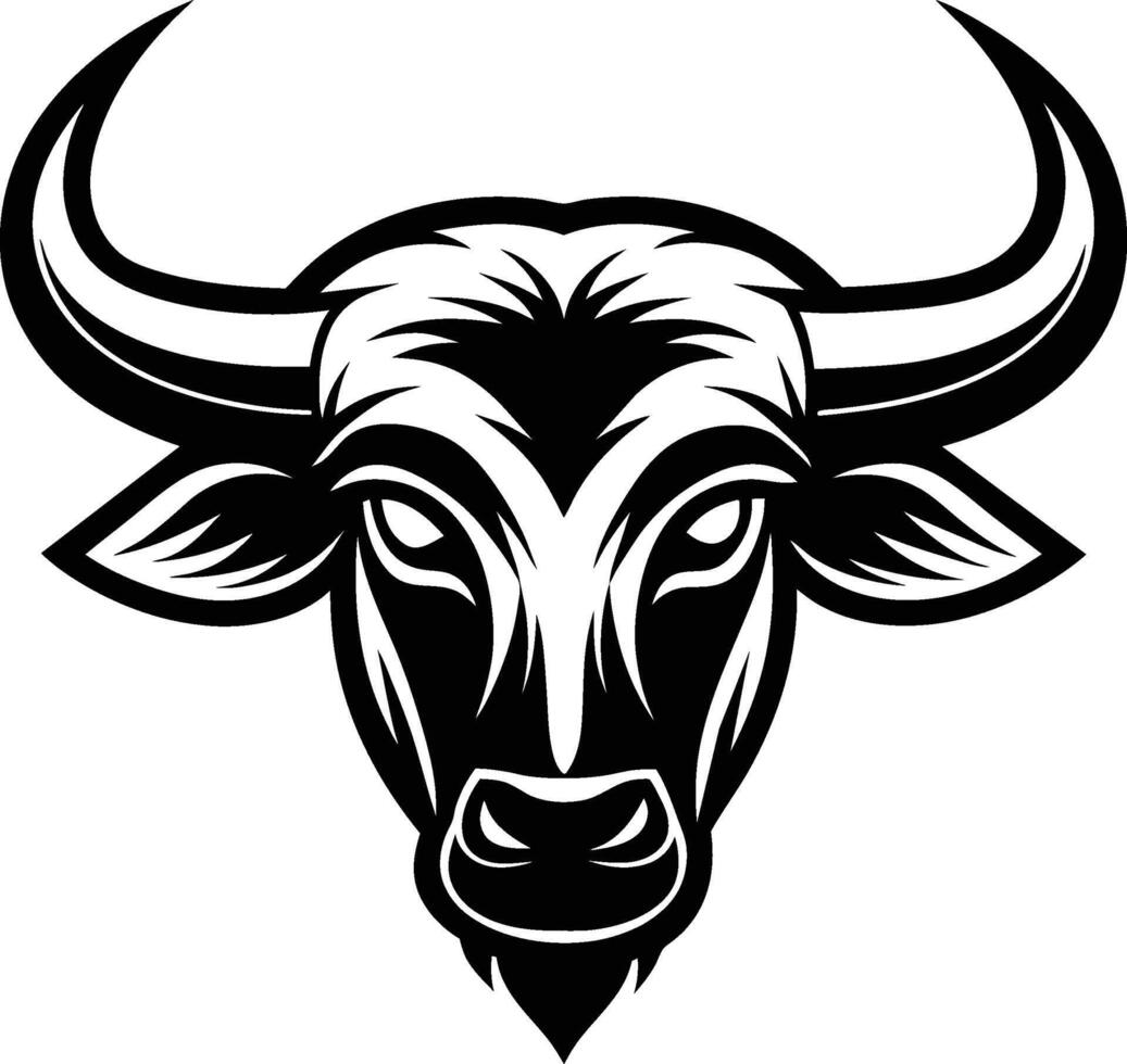bull head illustration isolated on white background eps 10 vector