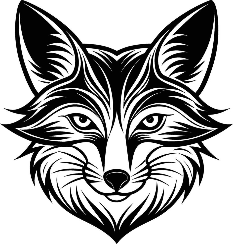 fox head silhouette eps 10 vector
