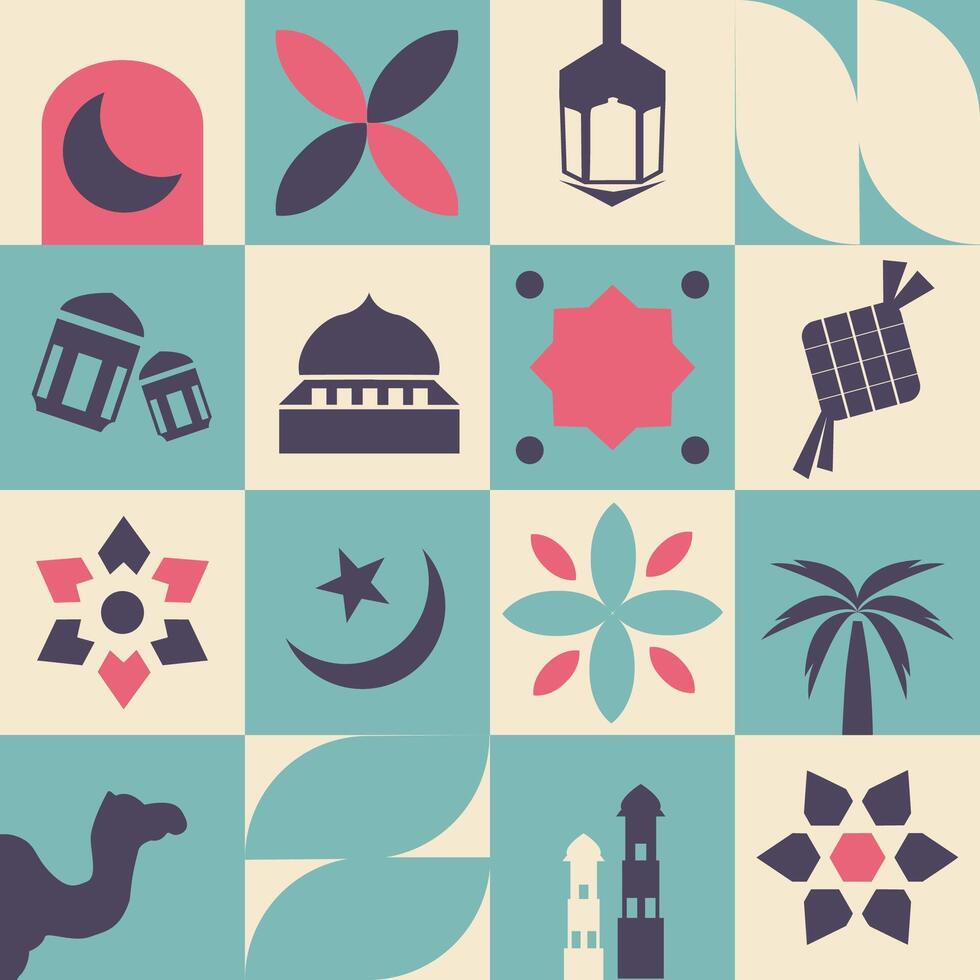 Abstract pattern eid fitr and adha theme. Simple and retro theme. vector
