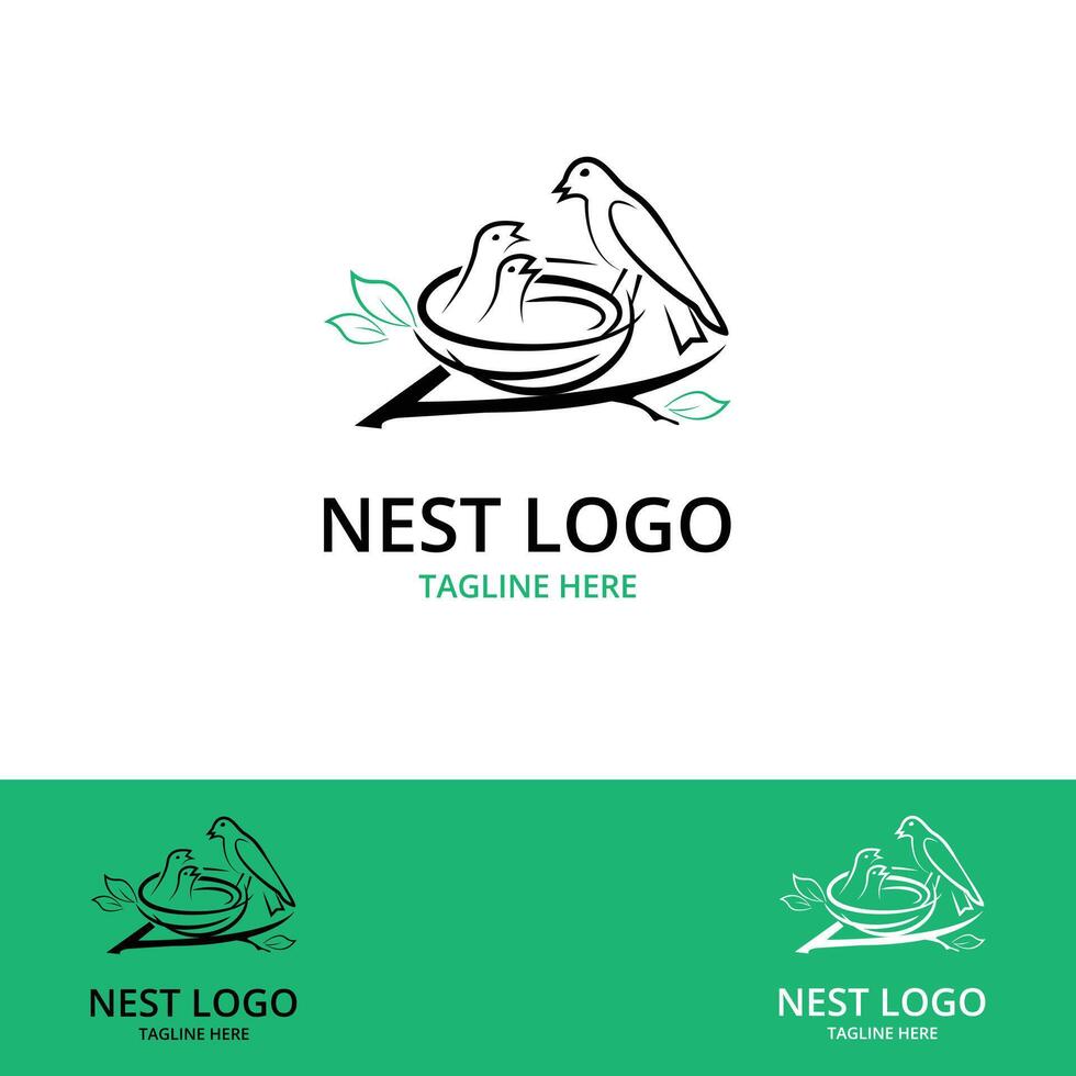 Nest Bird Logo Design Template vector
