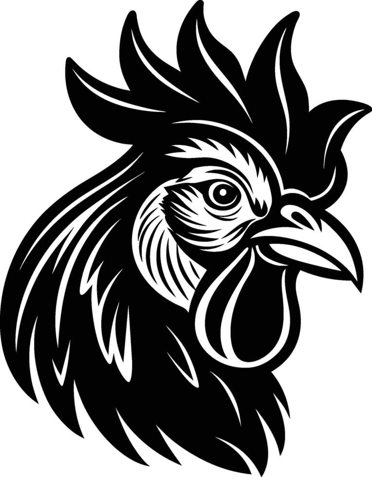 chicken head illustration isolated on white background eps 10 vector