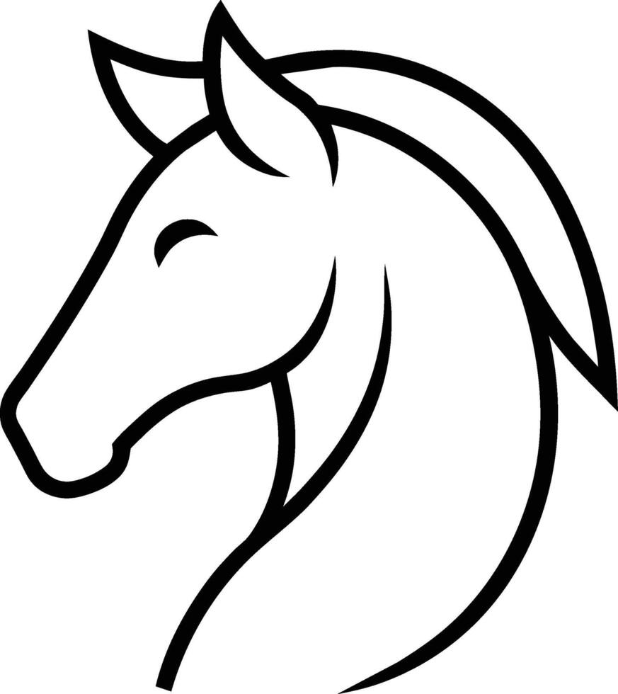 horse head silhouette isolated on white background eps 10 vector