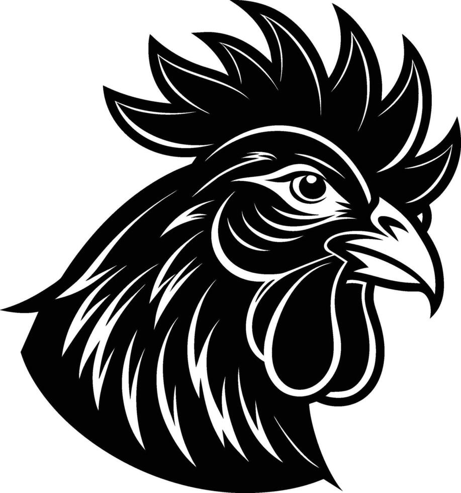 chicken head illustration isolated on white background eps 10 vector