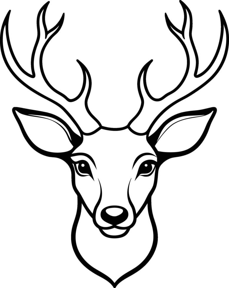 deer head silhouette isolated on white background eps 10 vector