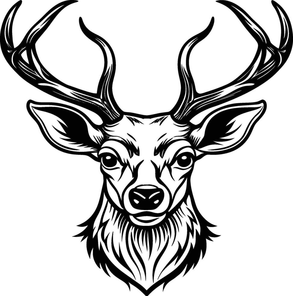 deer head silhouette isolated on white background eps 10 vector