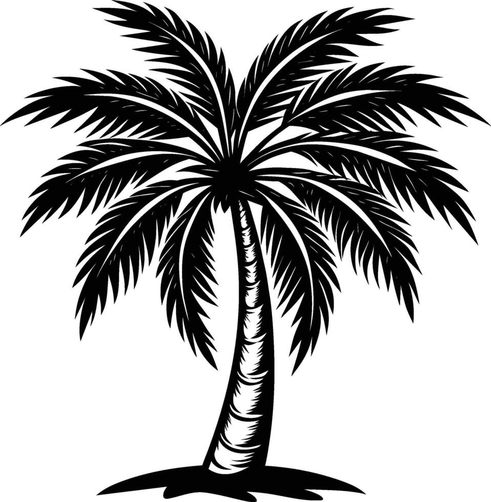 silhouette of palm tree illustration eps 10 vector