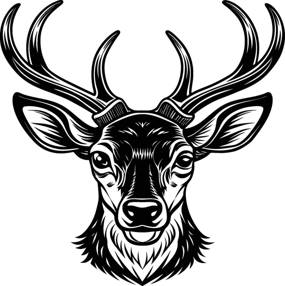deer head silhouette isolated on white background eps 10 vector