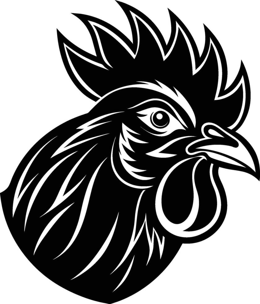 chicken head illustration isolated on white background eps 10 vector