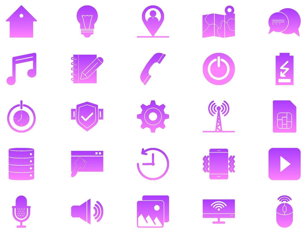 Phone And Tablet Glyph Gradient Icon pictogram symbol visual illustration Set vector