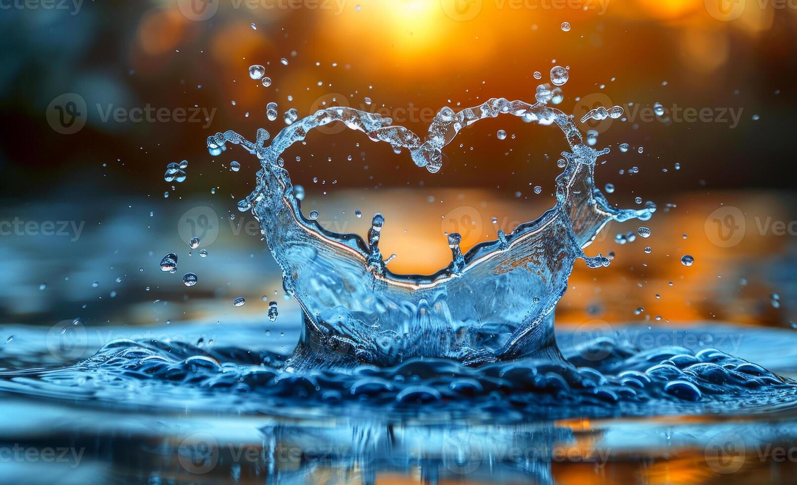 Water splash in the form of heart. A heart shaped water splash photo