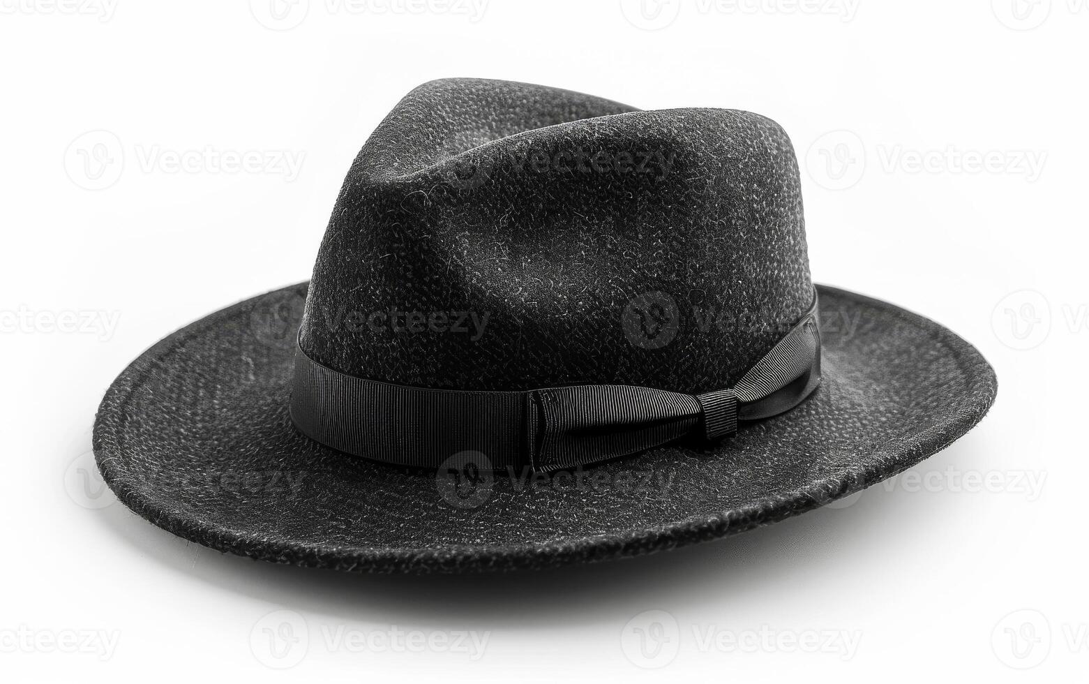 Classic trilby hat with black ribbon photo