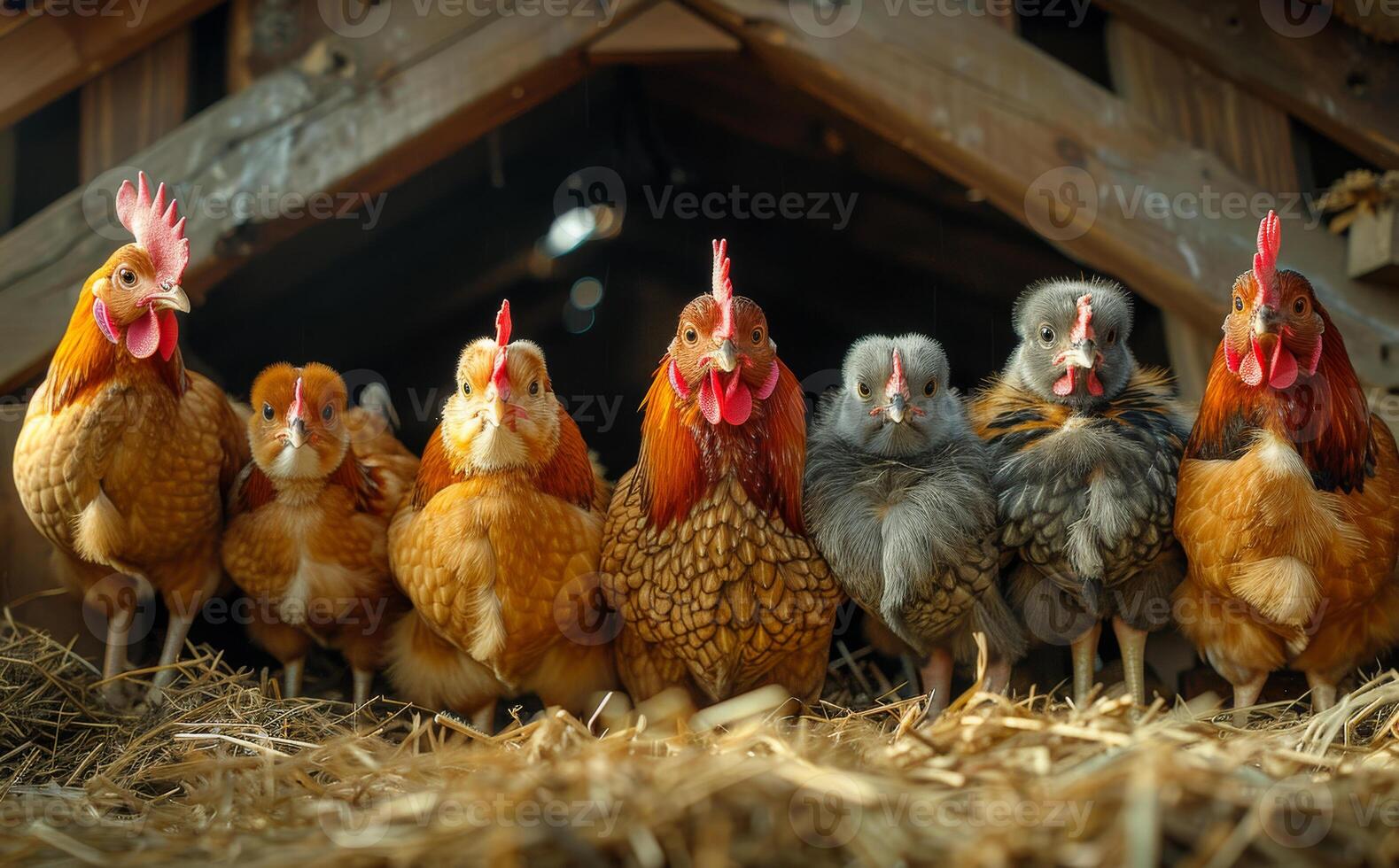 Chickens in barn. Barnyard Harmony photo