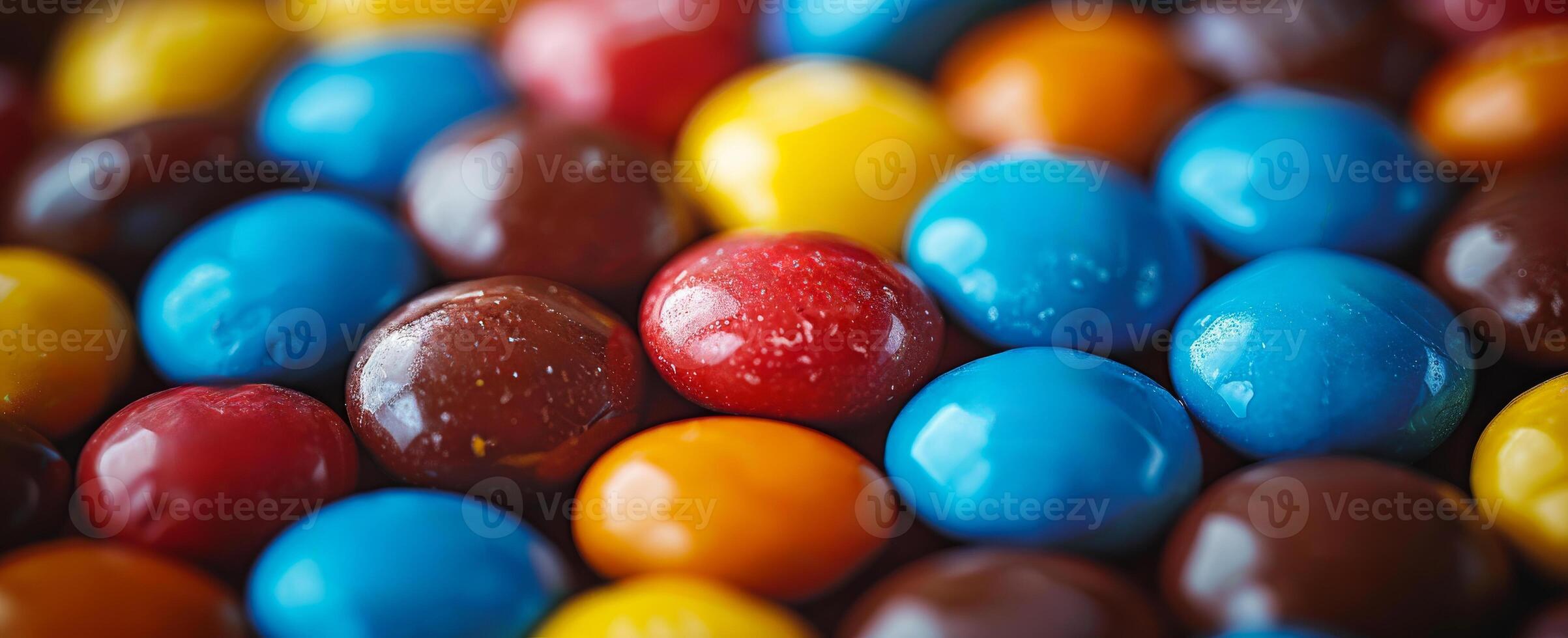Colorful chocolate candies in pile photo