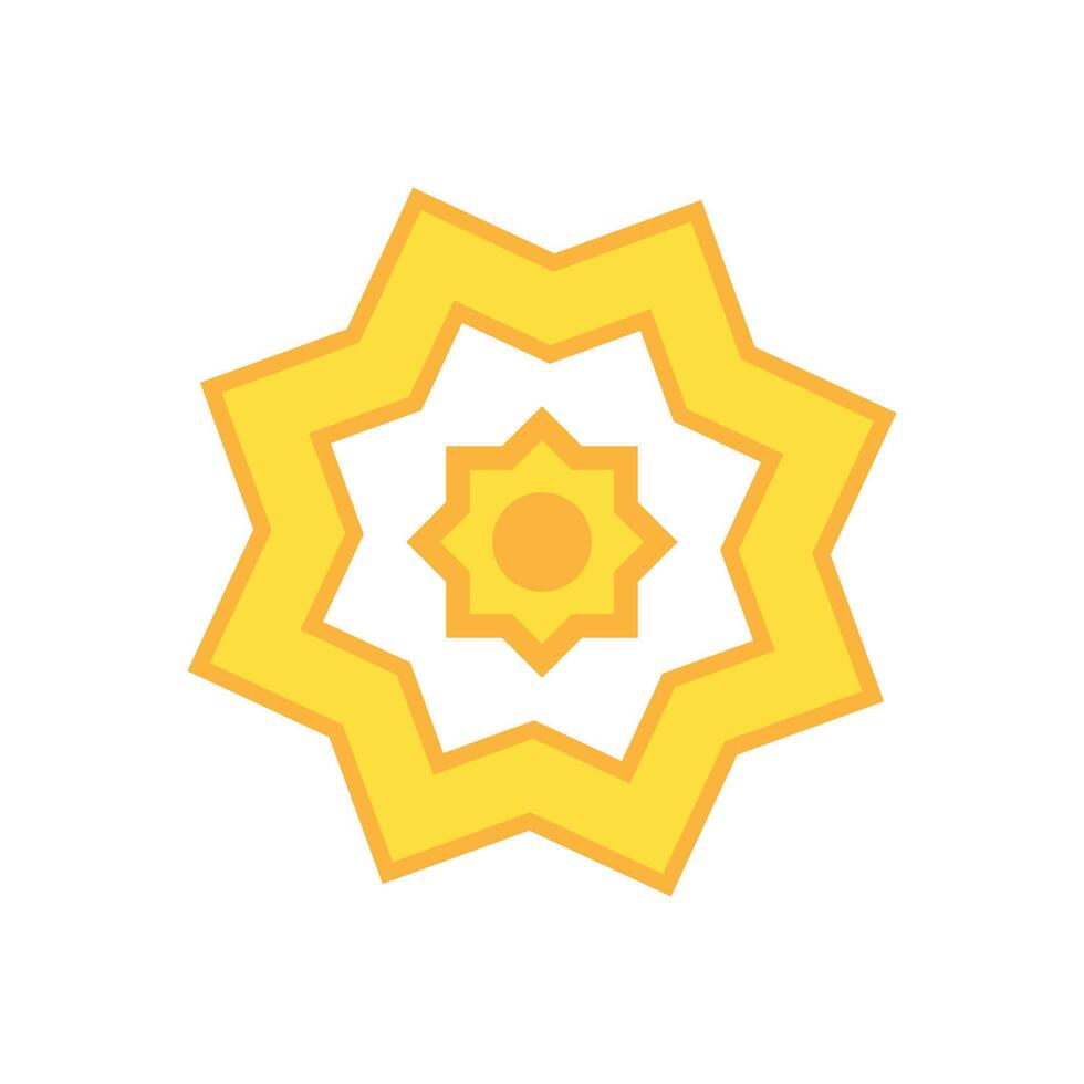 Sun icon isolated on white background for your web and mobile app design, Sun logo concept. Religious textures for celebration designs or religious ornaments vector