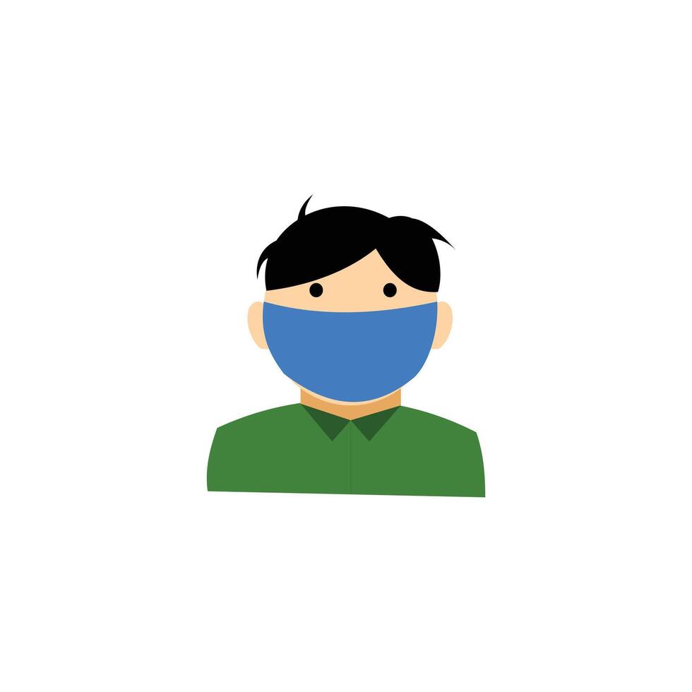 man in mask illustration symbol. Sign of man in mask icon design. Mask avatar male basic element graphic design. Design element illustrating a health campaign with the action of wearing a mask vector