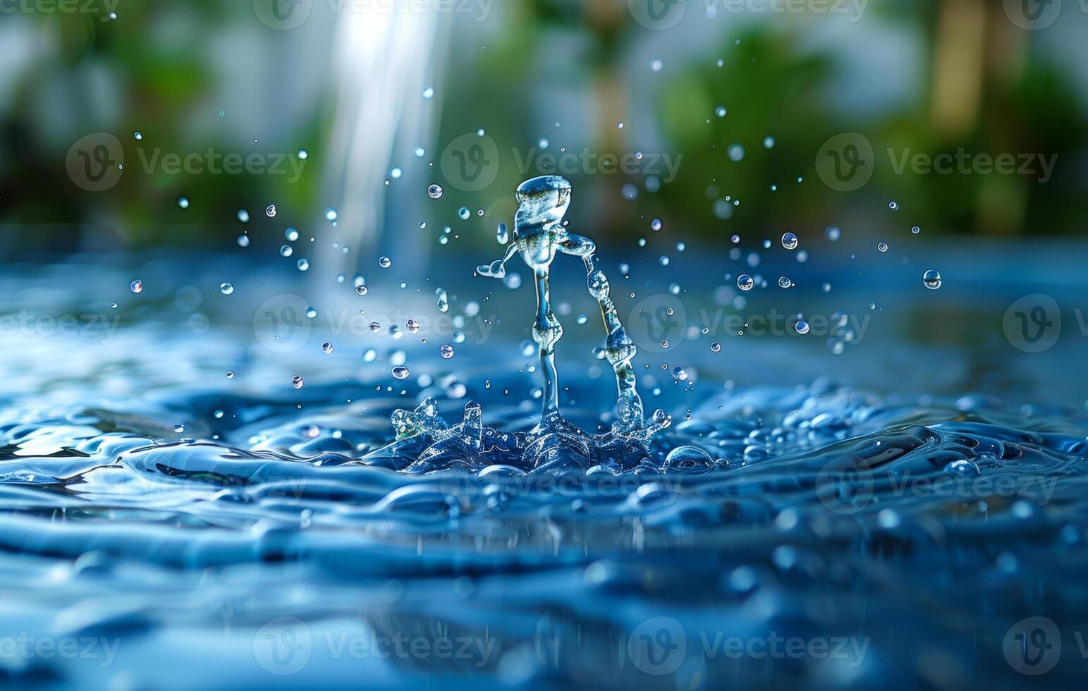 Water droplet splashing into pool photo