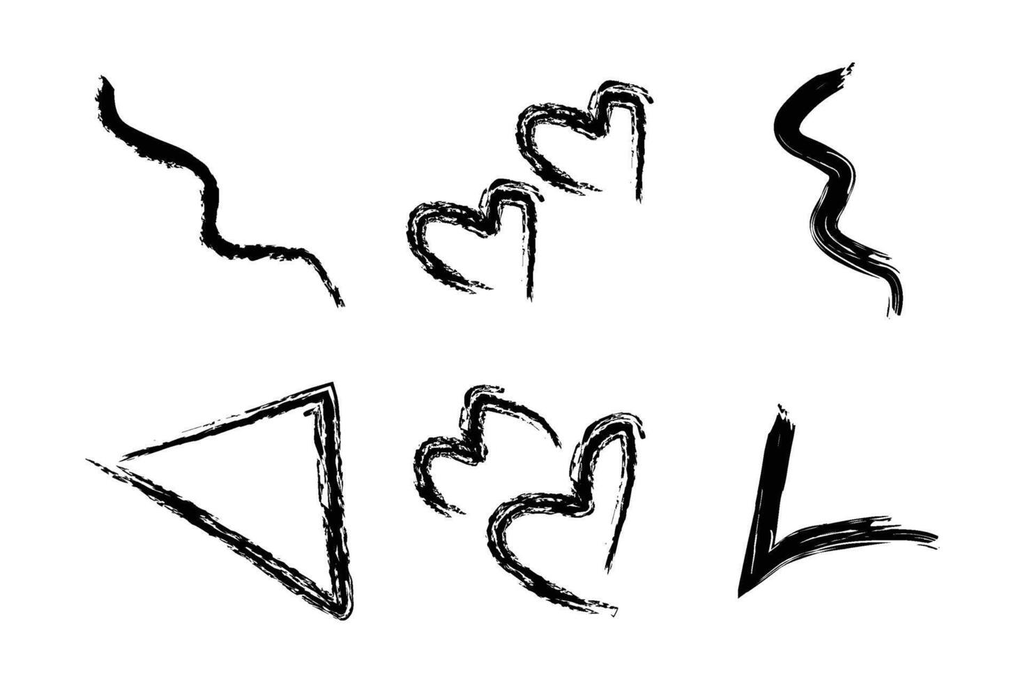 Brush Stroke Abstract Contemporary Grunge Shape Rough Ink Paintbrush Collection vector