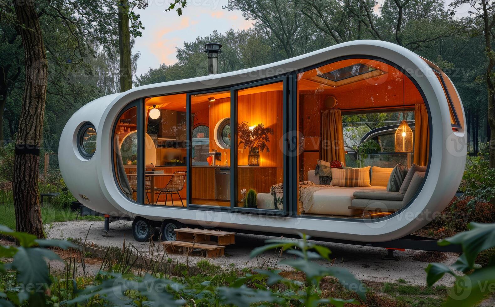 The Cocoon is tiny home that can be towed by car. House on wheels photo