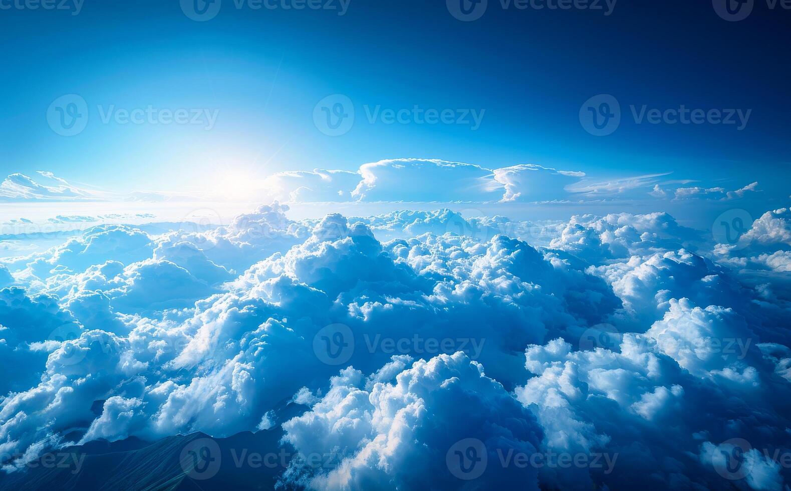 Clouds from above. A view from airplane window photo