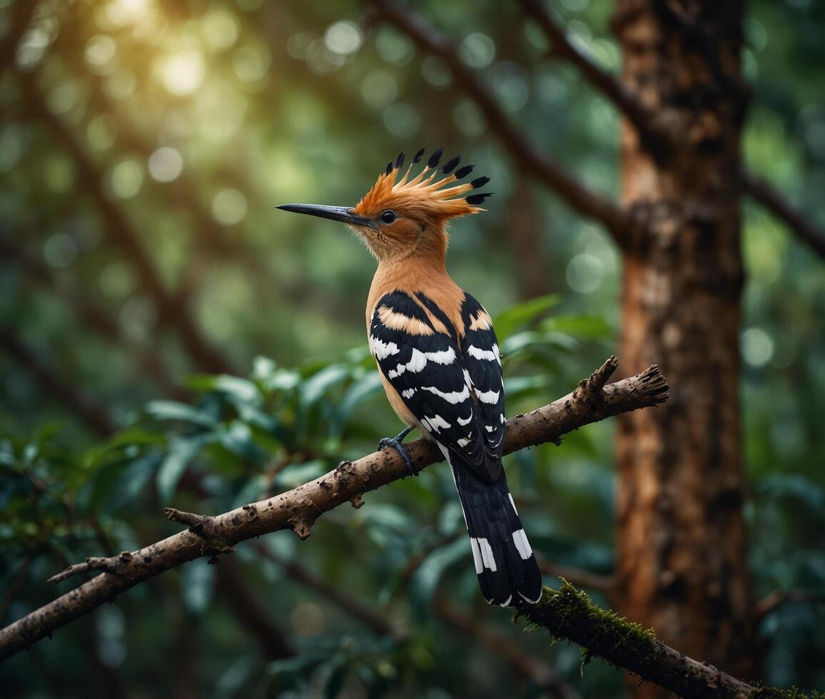 Sparrow, Eagle, Hawk, Owl, Pigeon, Crow, Robin, Parrot, Penguin, Flamingo, Swan, Hummingbird, Peacock, Woodpecker, Seagull, Toucan, Canary, Finch, Peli sitting on a branch in the natural green forest photo