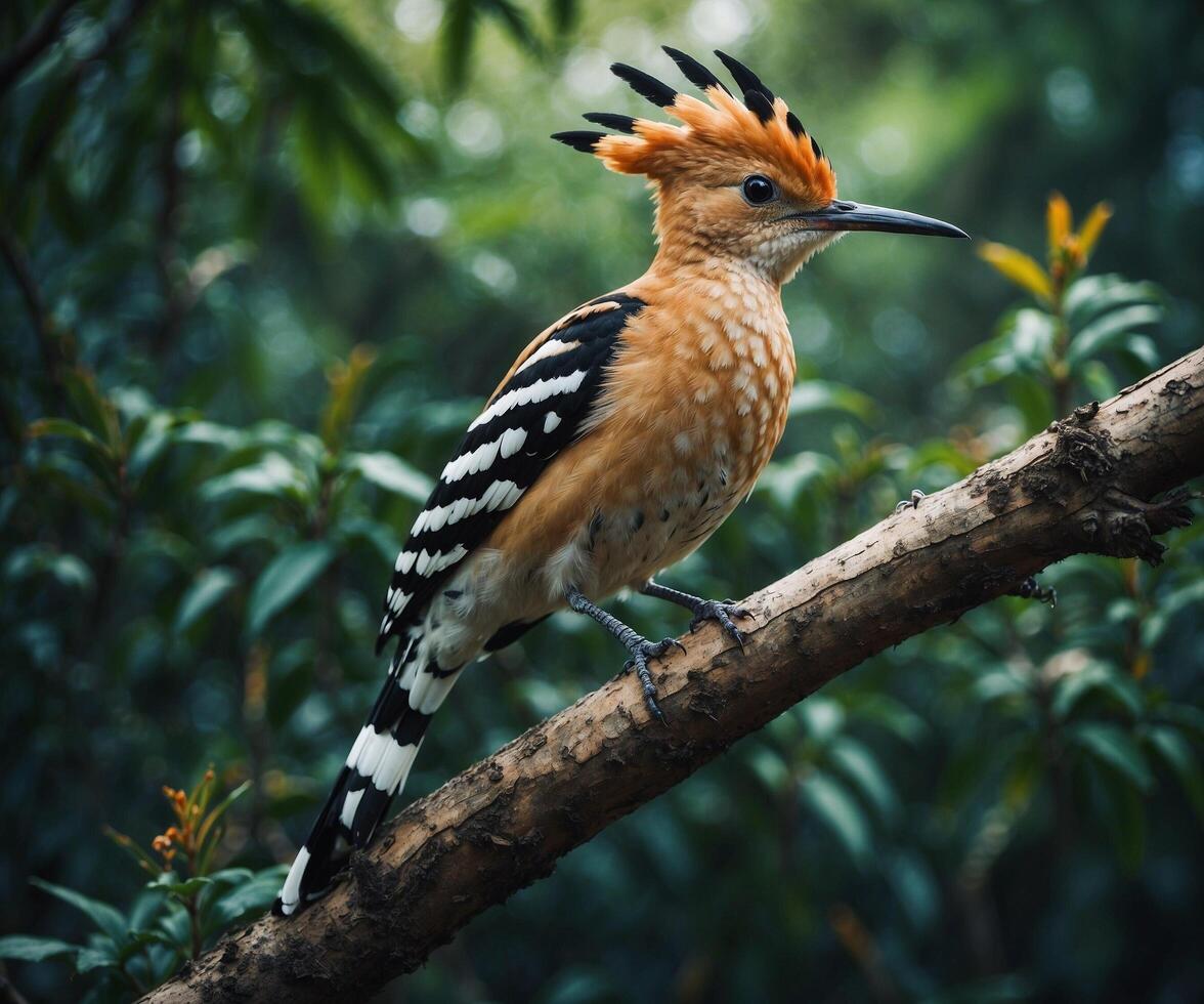 Sparrow, Eagle, Hawk, Owl, Pigeon, Crow, Robin, Parrot, Penguin, Flamingo, Swan, Hummingbird, Peacock, Woodpecker, Seagull, Toucan, Canary, Finch, Peli sitting on a branch in the natural green forest photo