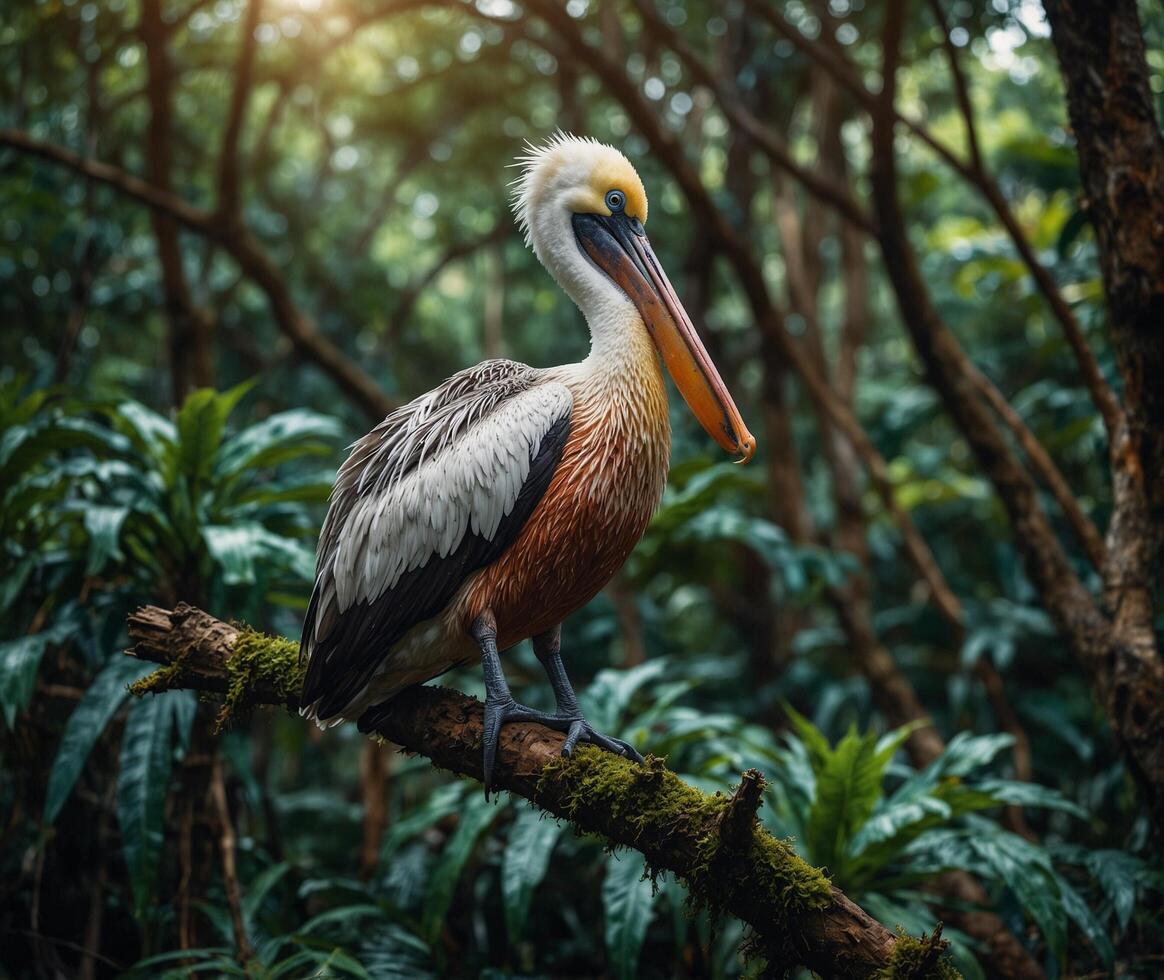 gorrión, águila, halcón, búho, paloma, cuervo, Robin, loro, pingüino, flamenco, cisne, colibrí, pavo real, pájaro carpintero, Gaviota, tucán, canario, pinzón, peli sentado en un rama en el natural verde bosque foto