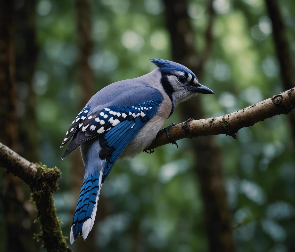 Sparrow, Eagle, Hawk, Owl, Pigeon, Crow, Robin, Parrot, Penguin, Flamingo, Swan, Hummingbird, Peacock, Woodpecker, Seagull, Toucan, Canary, Finch, Peli sitting on a branch in the natural green forest photo