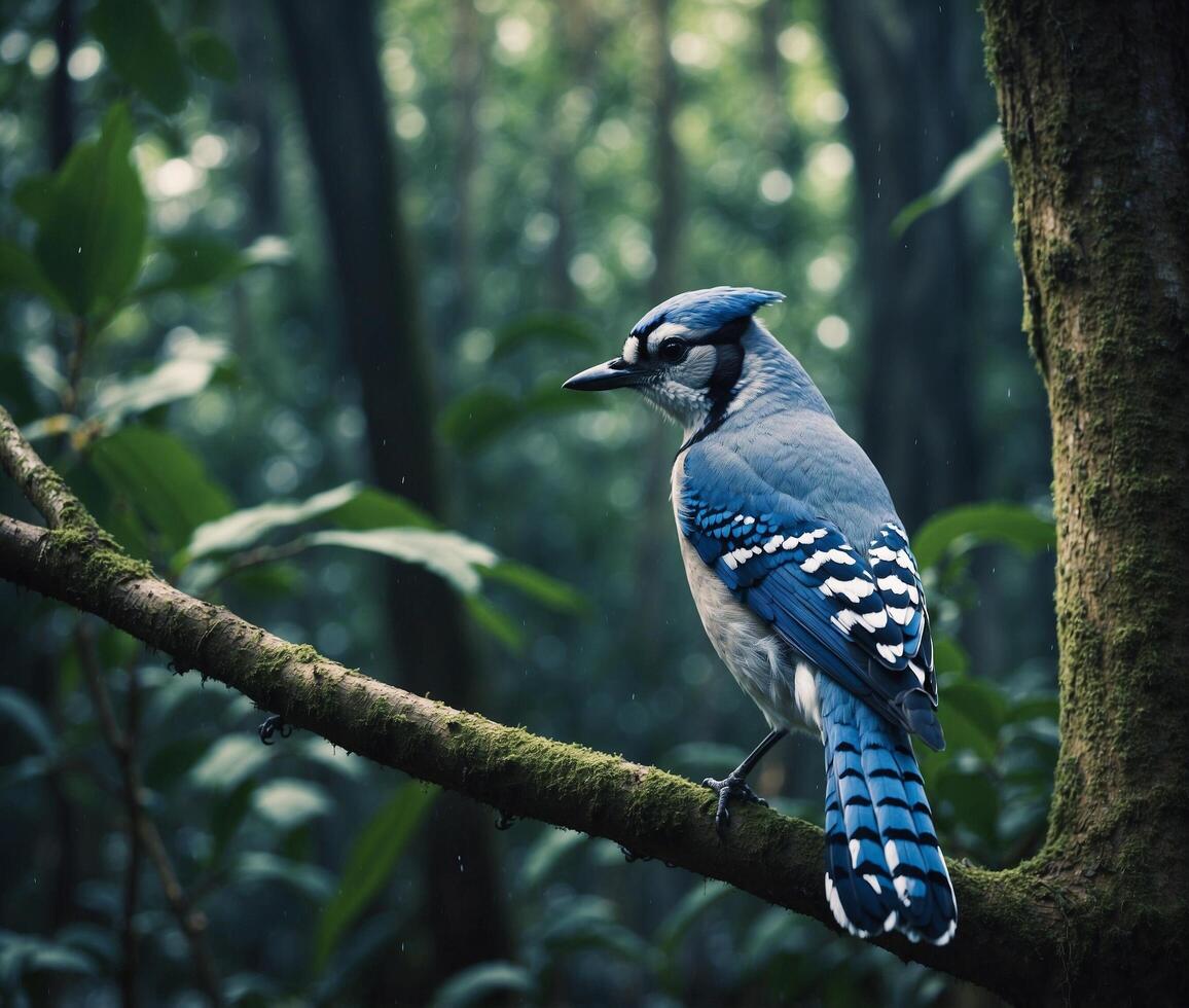 Sparrow, Eagle, Hawk, Owl, Pigeon, Crow, Robin, Parrot, Penguin, Flamingo, Swan, Hummingbird, Peacock, Woodpecker, Seagull, Toucan, Canary, Finch, Peli sitting on a branch in the natural green forest photo