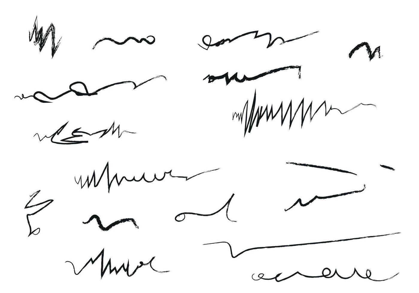 Doodles with charcoal pencil texture. illustration vector