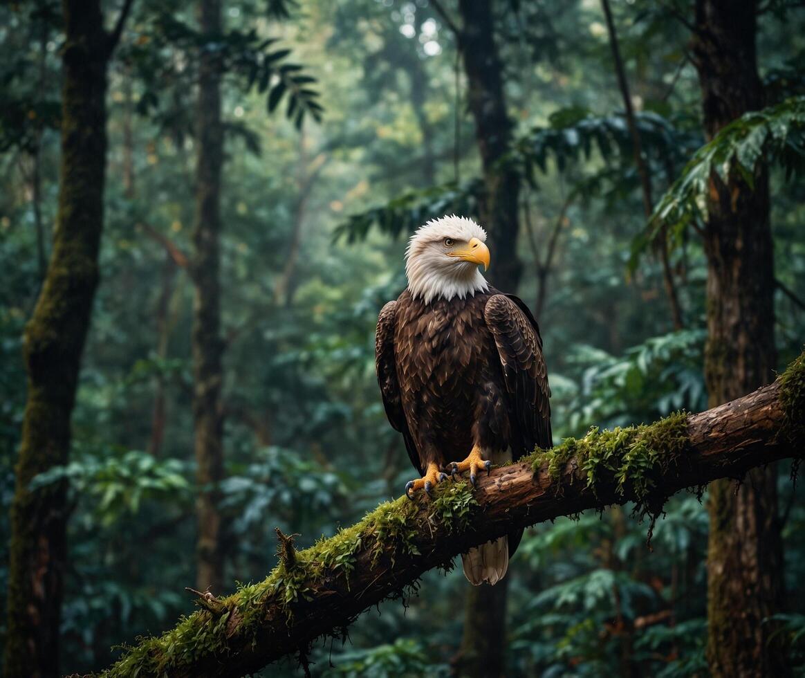 Sparrow, Eagle, Hawk, Owl, Pigeon, Crow, Robin, Parrot, Penguin, Flamingo, Swan, Hummingbird, Peacock, Woodpecker, Seagull, Toucan, Canary, Finch, Peli sitting on a branch in the natural green forest photo