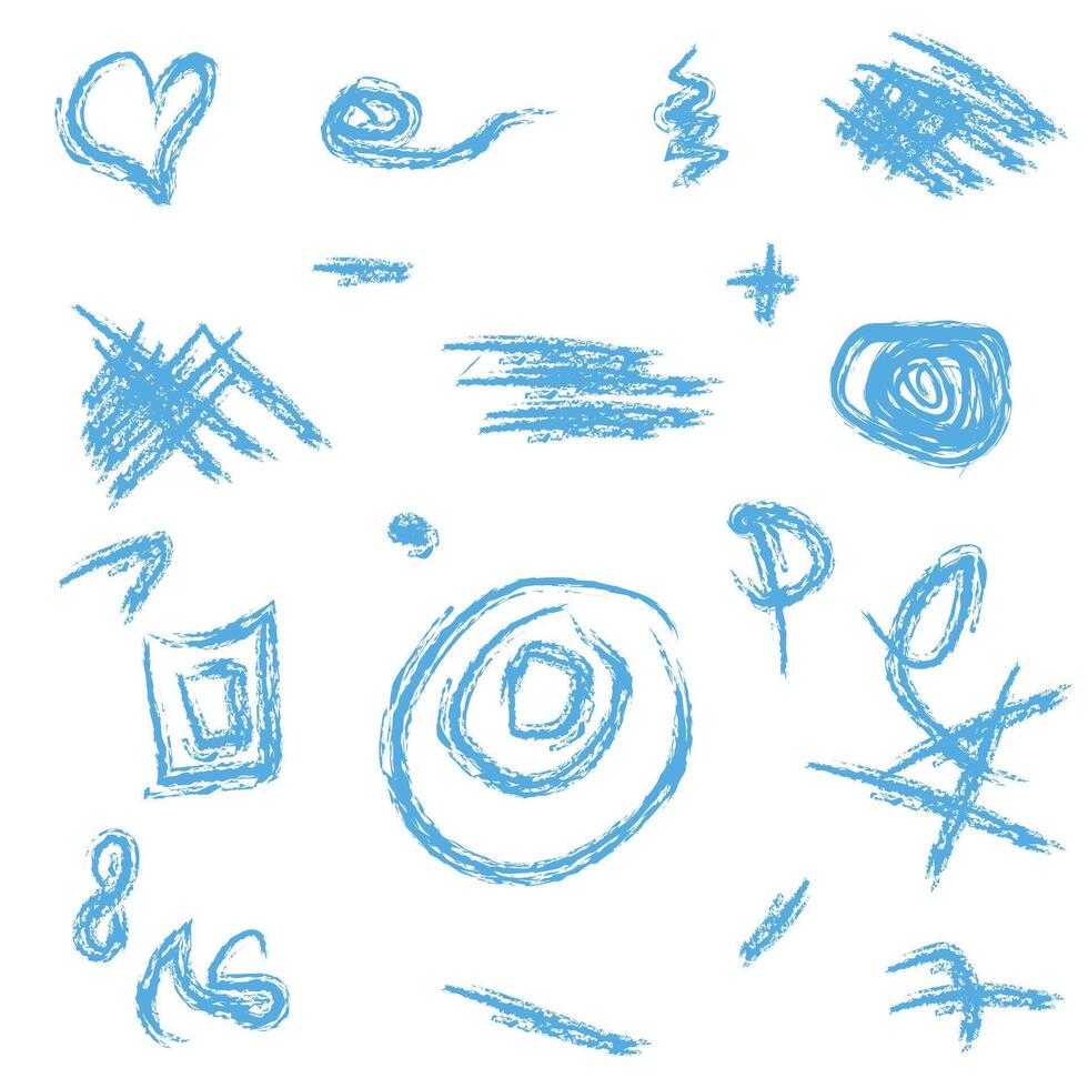 Doodles with charcoal pencil texture. illustration vector