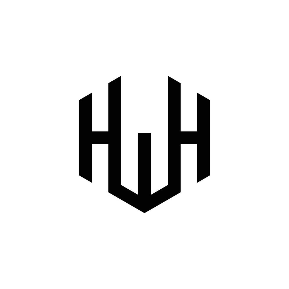 initial HW, hexagon modern abstract element icon logo design. vector