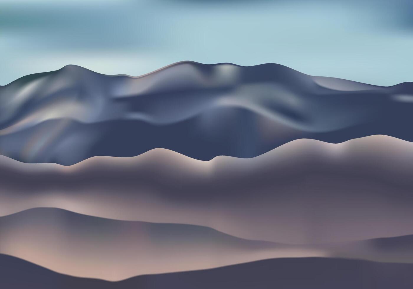 Blue mountain landscape design. Blue sky wavy hill view for background design. vector