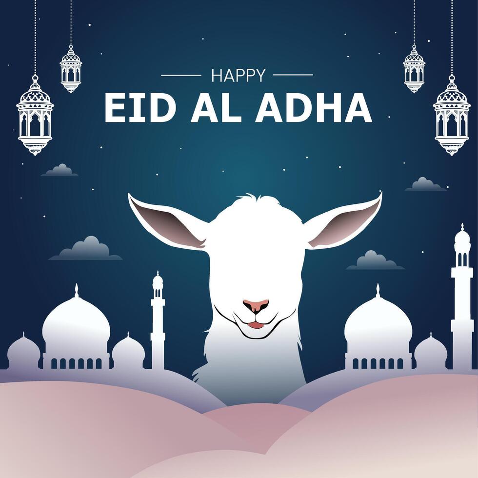 Islamic Background for the Eid al-Adha Festival Celebration vector