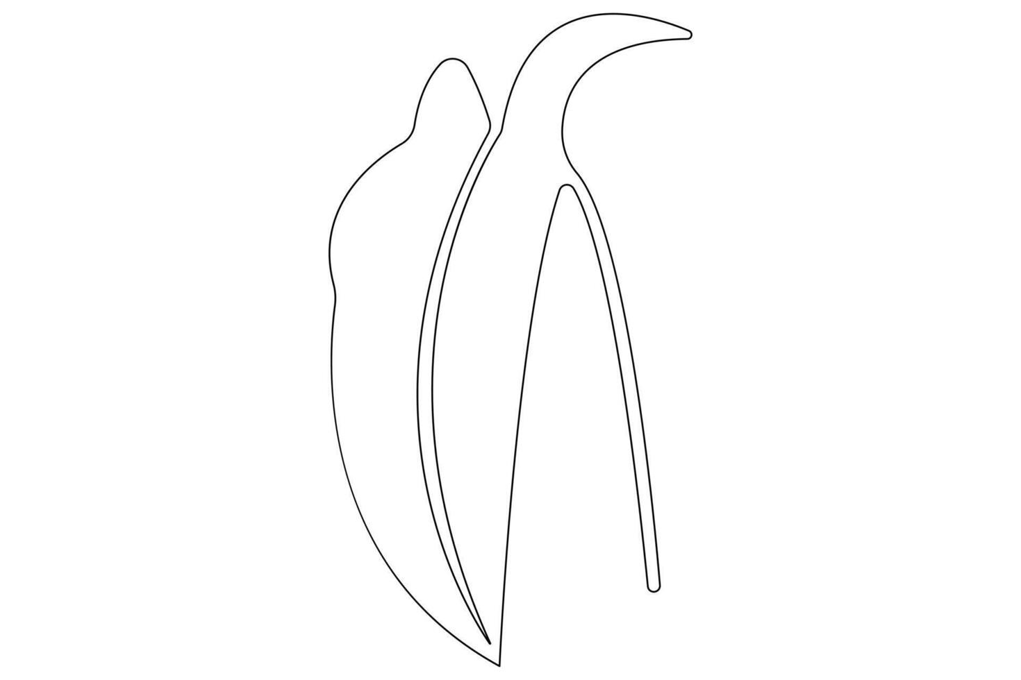 illustration continuous one line drawing of outline palm leaf design vector