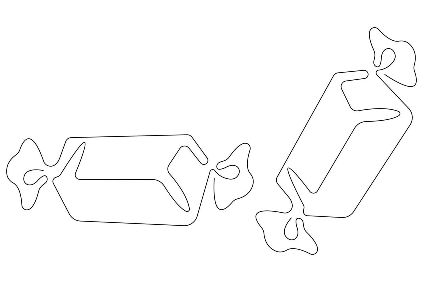 Continuous one line drawing of chocolate bar, Sweet candy hand drawn illustration vector