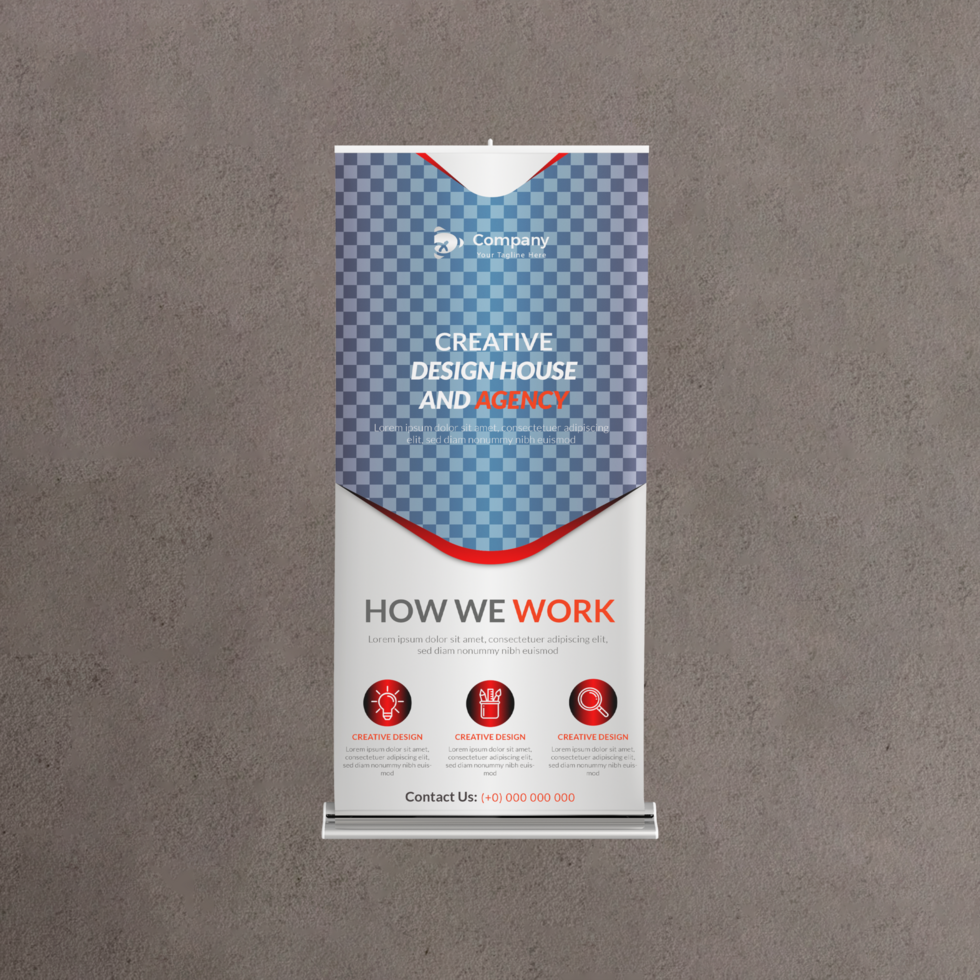Business Roll up banner vertical template design for brochure business flyer. psd