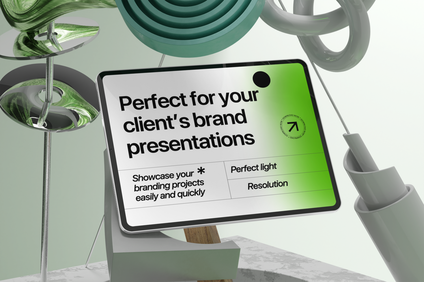 3d high quality tablet mockup with decoration for branding psd