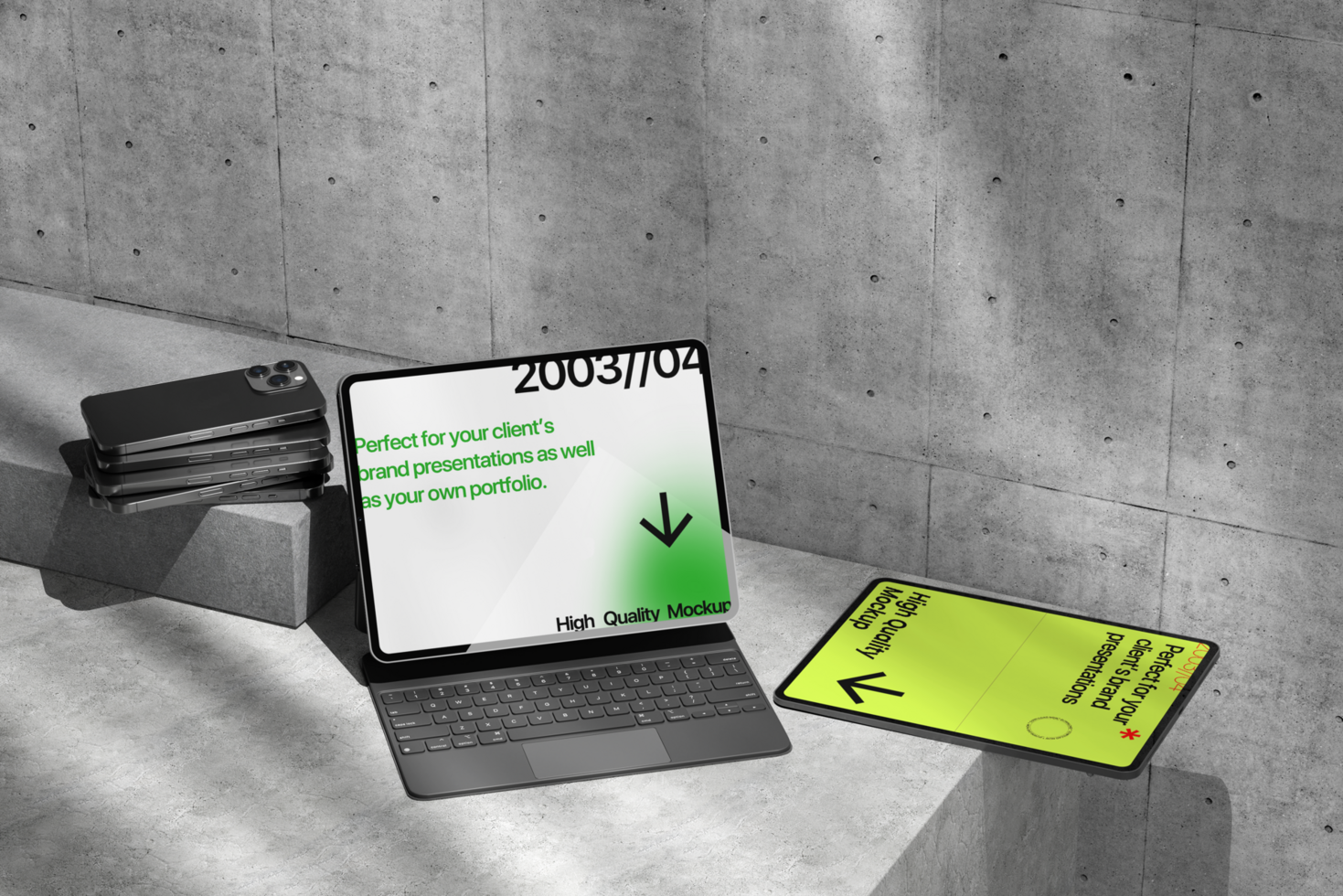 Device Tablet with High Quality Mockup with Wall Background psd