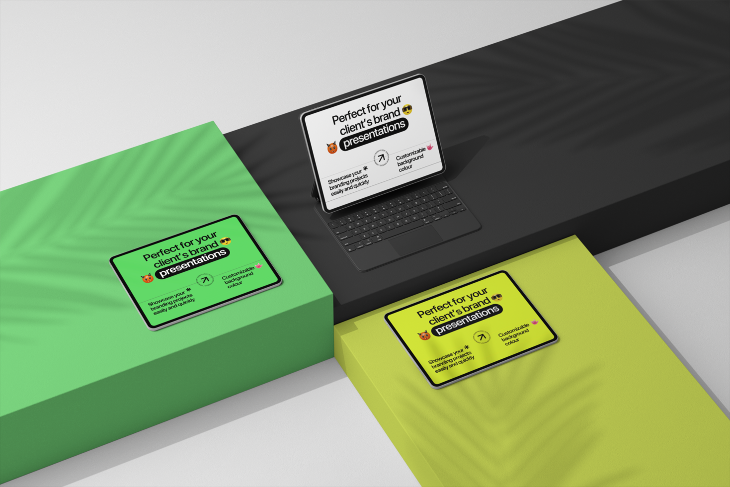 Professional Triple Tablet Mockup for Branding and Marketing psd