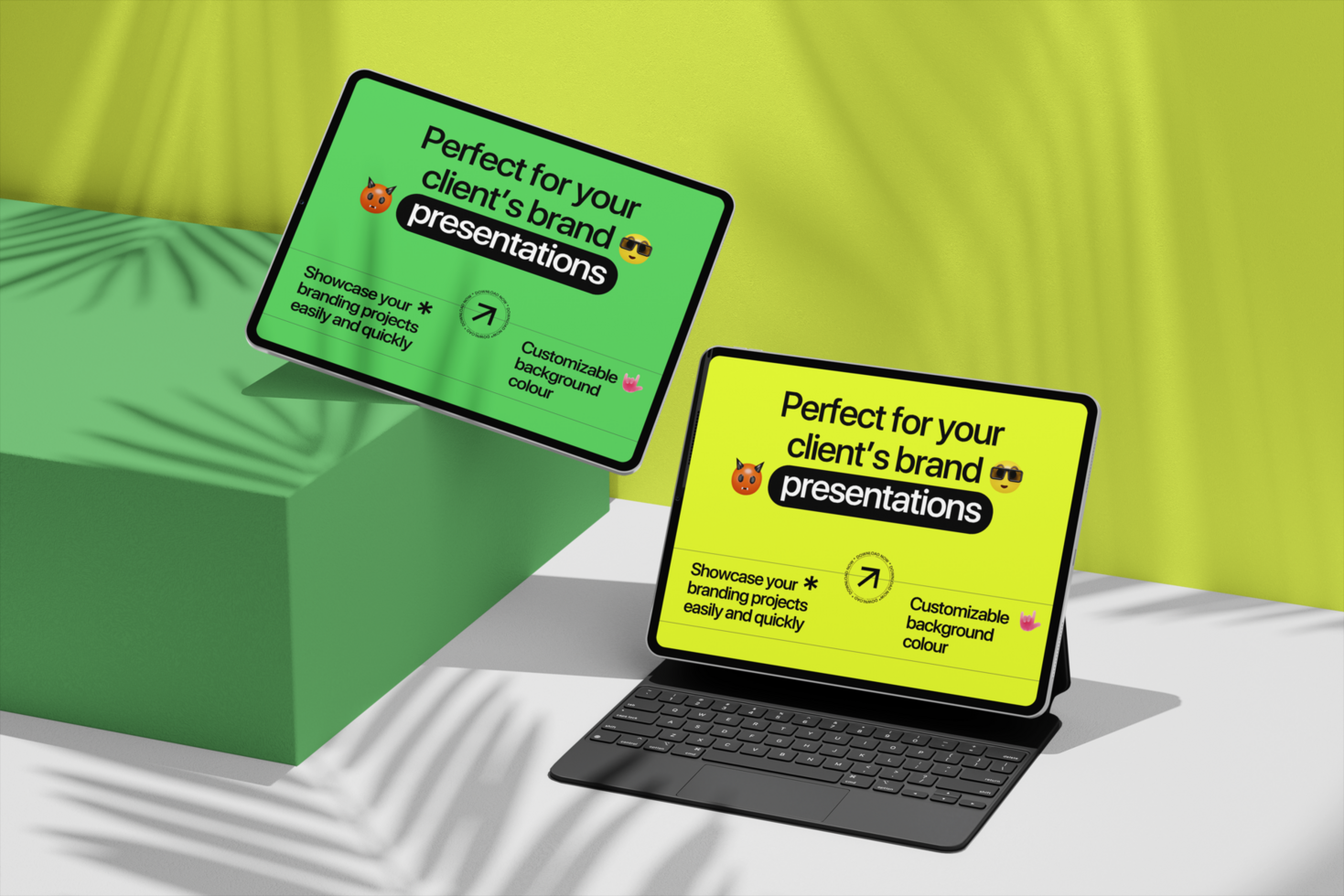 Vibrant Tablet Presentation Mockup for Branding and Marketing Projects psd