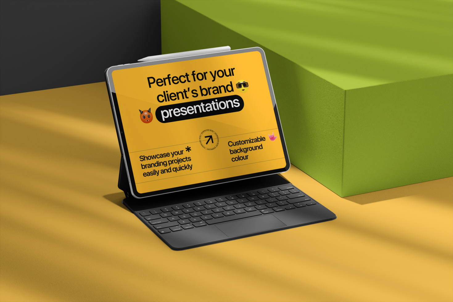 Stylish Tablet Mockup with shadow psd