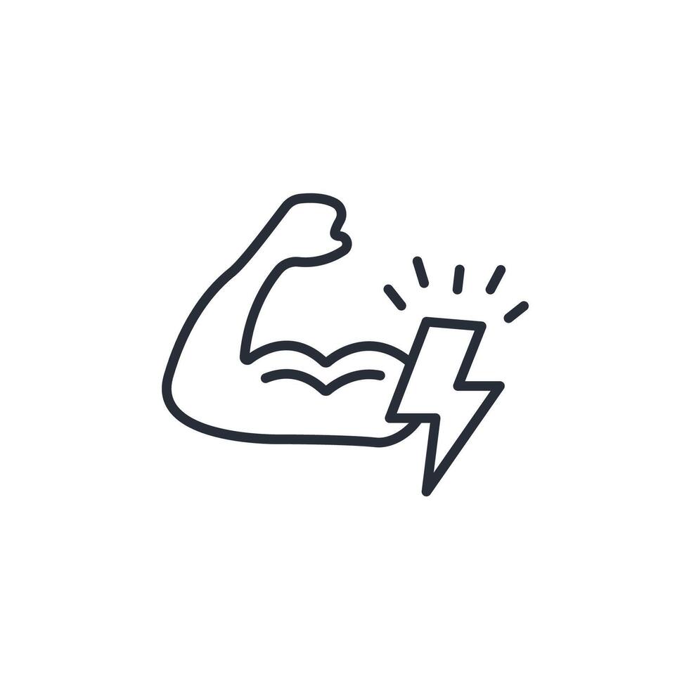 Strong icon. .Editable stroke.linear style sign for use web design,logo.Symbol illustration. vector