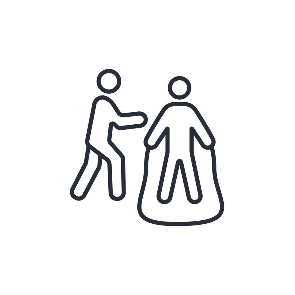 Jumping rope icon. .Editable stroke.linear style sign for use web design,logo.Symbol illustration. vector