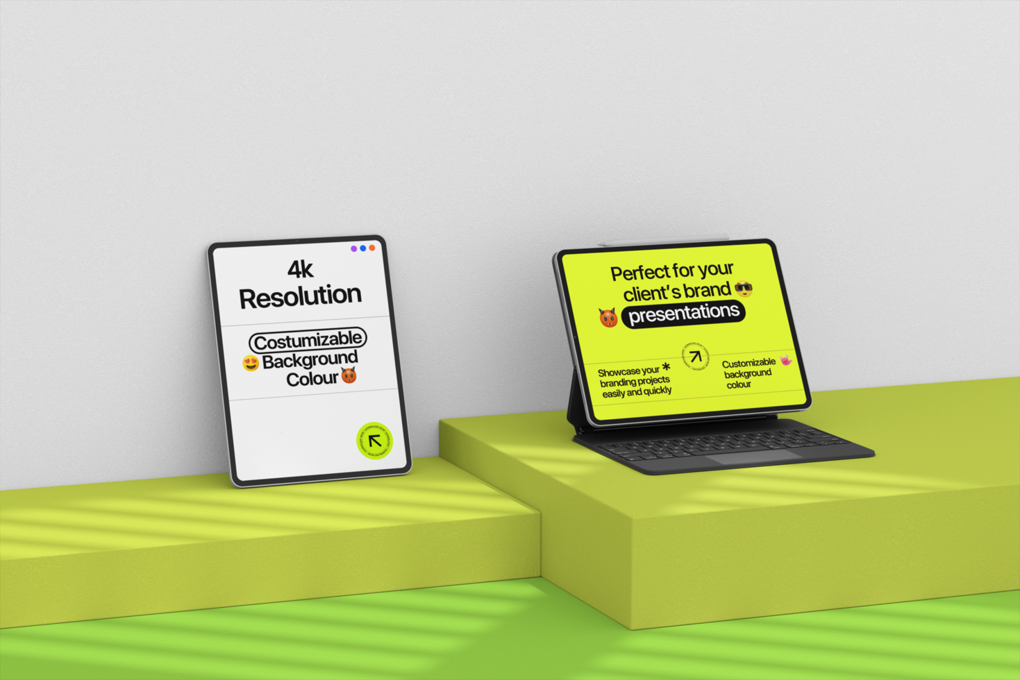 High Resolution Dual Tablet Mockup for Professional Branding psd