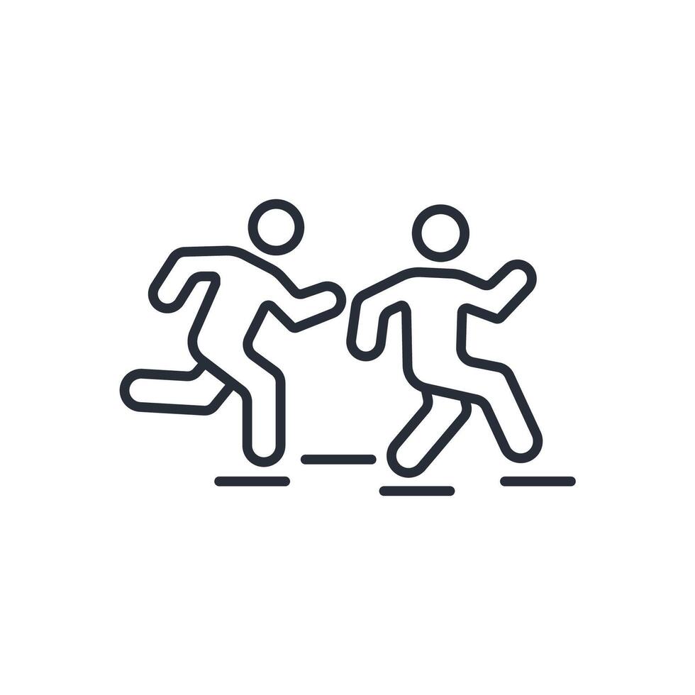 run icon. .Editable stroke.linear style sign for use web design,logo.Symbol illustration. vector