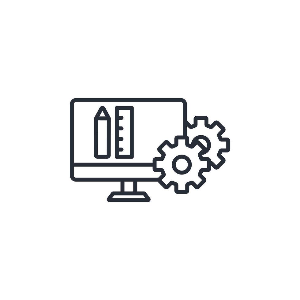 Design thinking icon. .Editable stroke.linear style sign for use web design,logo.Symbol illustration. vector